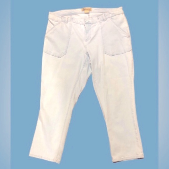 Democracy Y2K icy blue hi rise straight leg jeans w triangle frt pockets SZ 18 - Picture 1 of 7